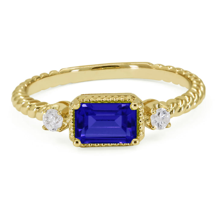 Madison L 14K Yellow Gold Created Sapphire Ring - style R1742BCY