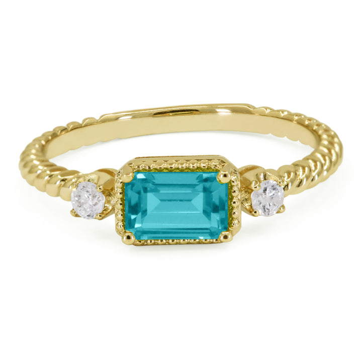 Madison L 14K Yellow Gold Created Tourmaline Paraiba Ring - style R1742CPARY