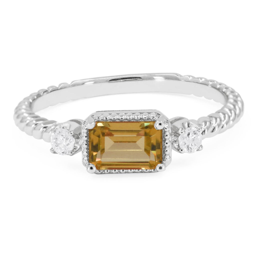 Madison L 14K White Gold Citrine Ring - style R1742CTW