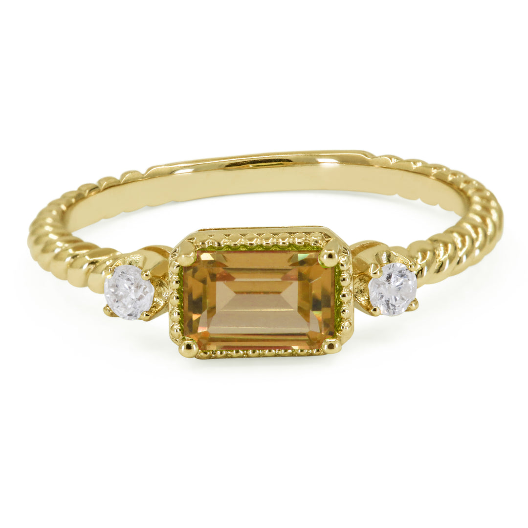 Madison L 14K Yellow Gold Citrine Ring - style R1742CTY