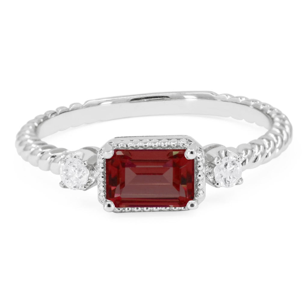 Madison L 14K White Gold Garnet Ring - style R1742GAW