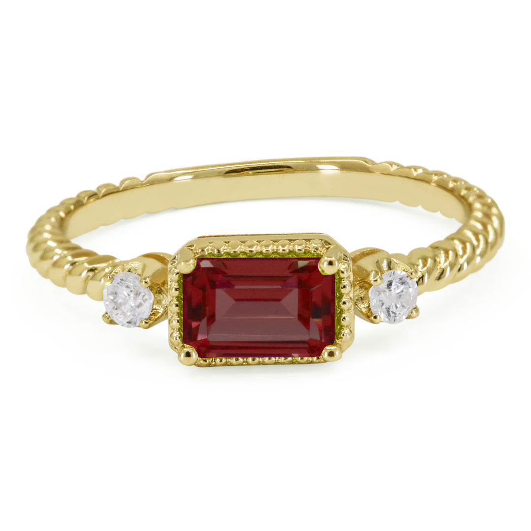 Madison L 14K Yellow Gold Garnet Ring - style R1742GAY