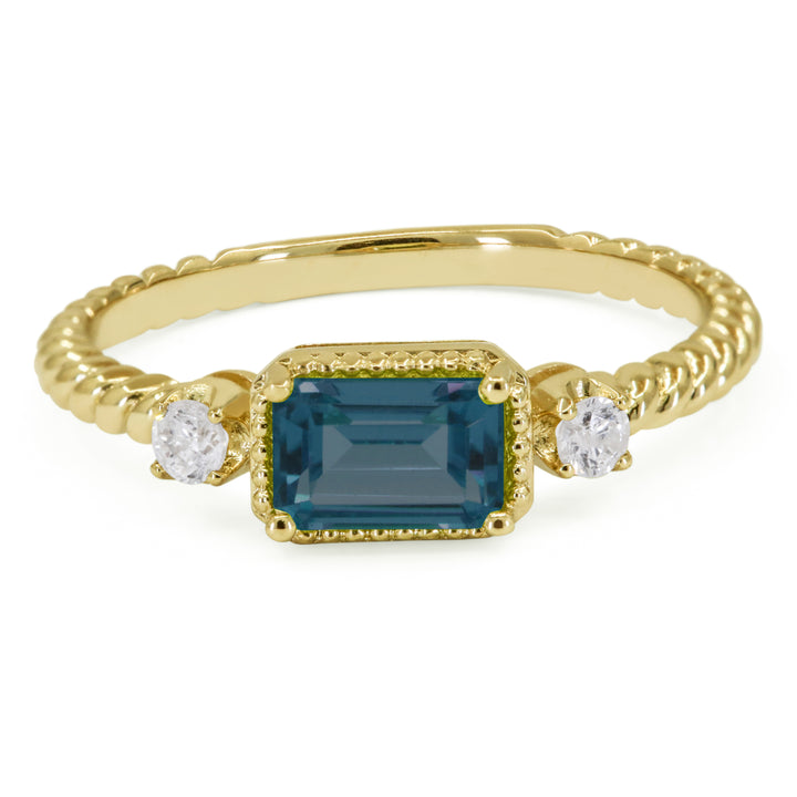 Madison L 14K Yellow Gold London Blue Topaz Ring - style R1742LBTY