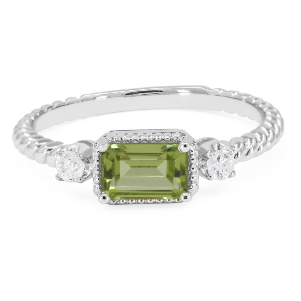 Madison L 14K White Gold Peridot Ring - style R1742PRW