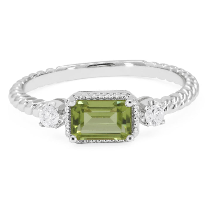 Madison L 14K White Gold Peridot Ring - style R1742PRW