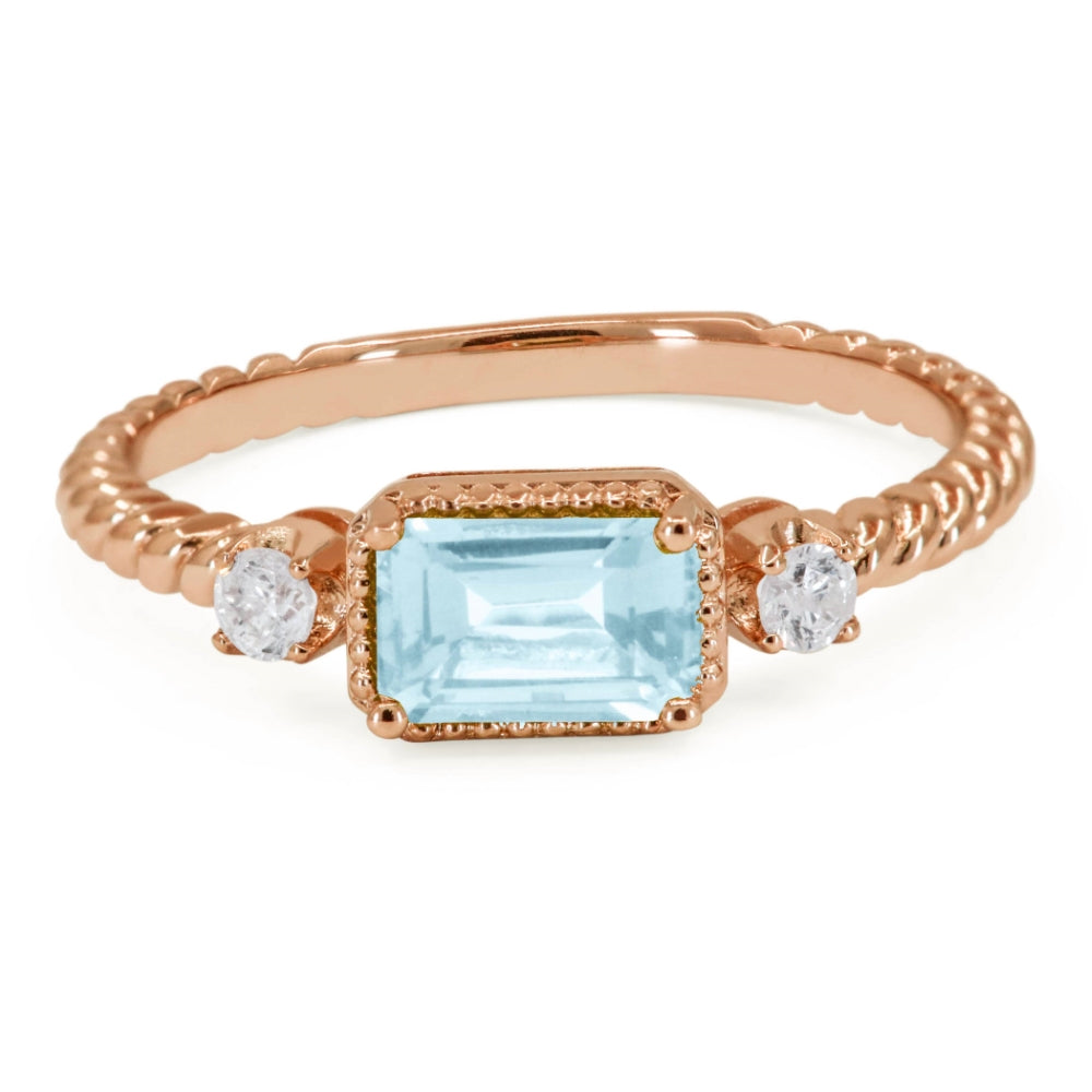 Madison L 14K Rose Gold Swiss Blue Topaz Ring - style R1742SWBTP