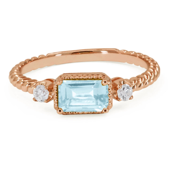 Madison L 14K Rose Gold Swiss Blue Topaz Ring - style R1742SWBTP