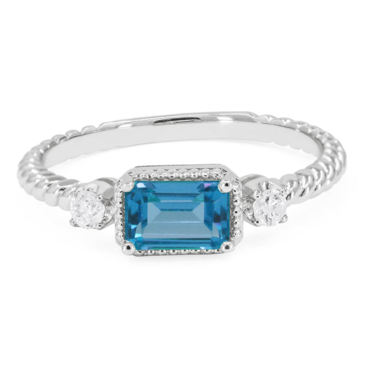 Madison L 14K White Gold Swiss Blue Topaz Ring - style R1742SWBTW
