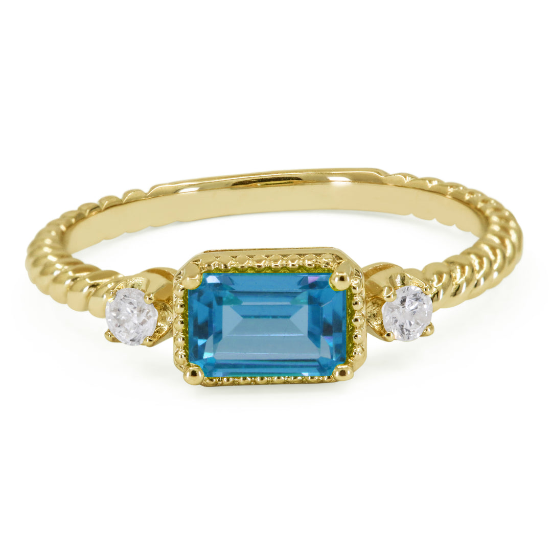 Madison L 14K Yellow Gold Swiss Blue Topaz Ring - style R1742SWBTY