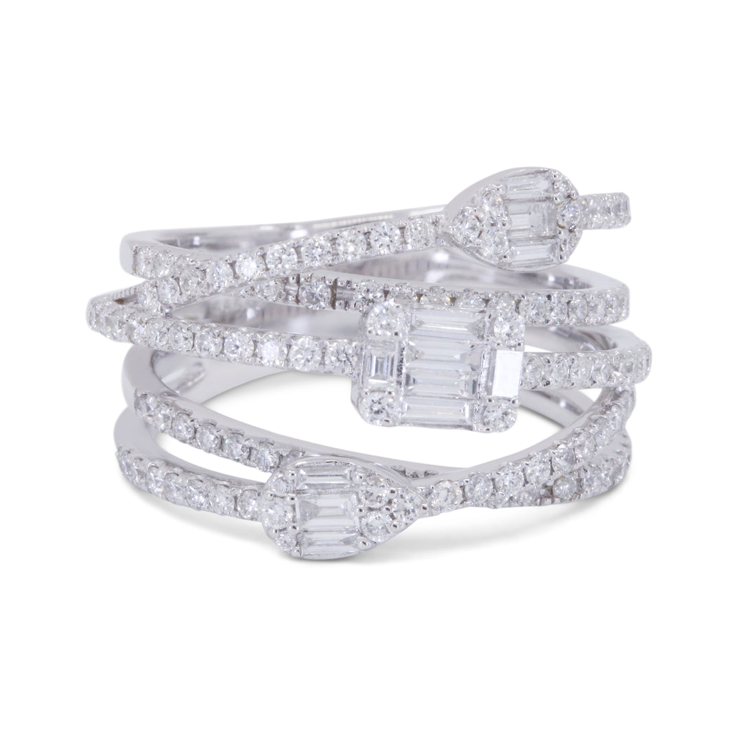 Madison L 14K White Gold Diamond Rectangle Ring - style R1745W
