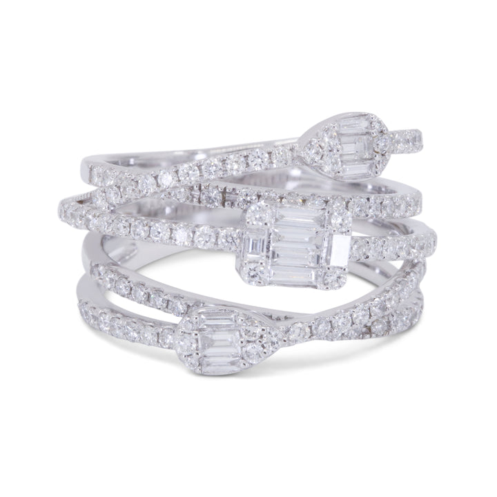 Madison L 14K White Gold Diamond Rectangle Ring - style R1745W