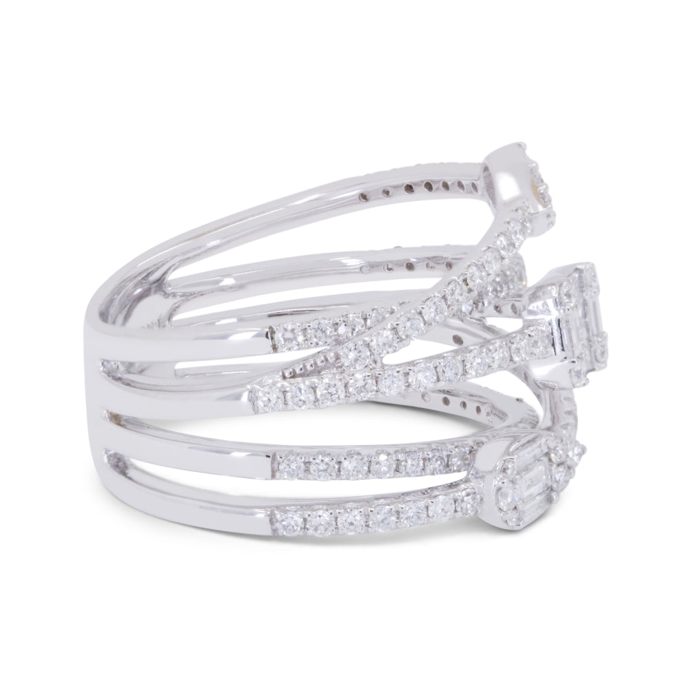 R1745 - 14K White Gold Diamond Rectangle Ring