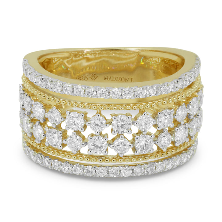 Madison L 14K Yellow Gold Diamond Cocktail Ring - style R1746Y