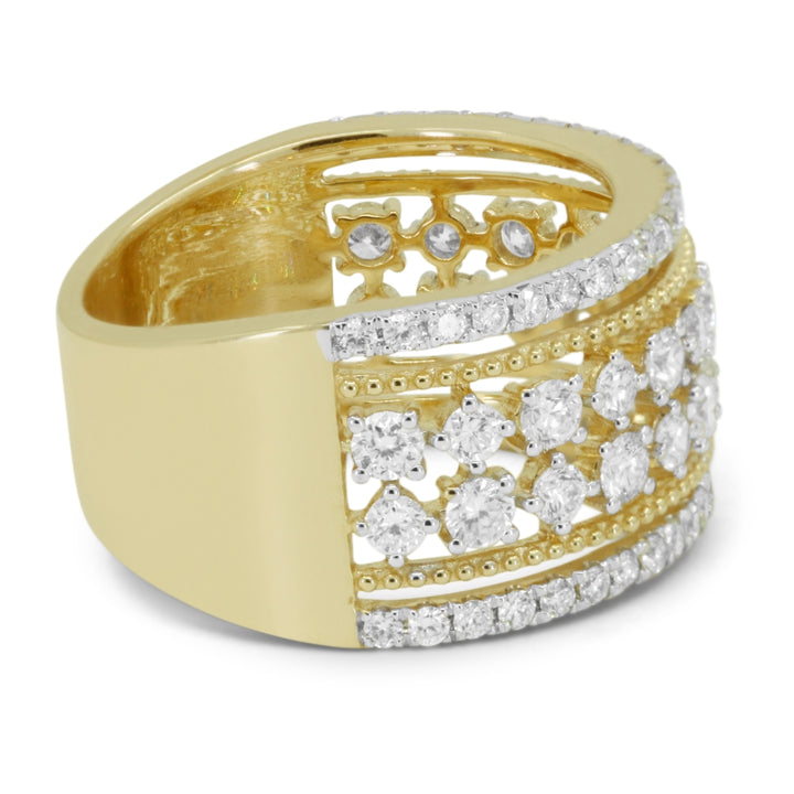 R1746 - 14K Yellow Gold Diamond Cocktail Ring