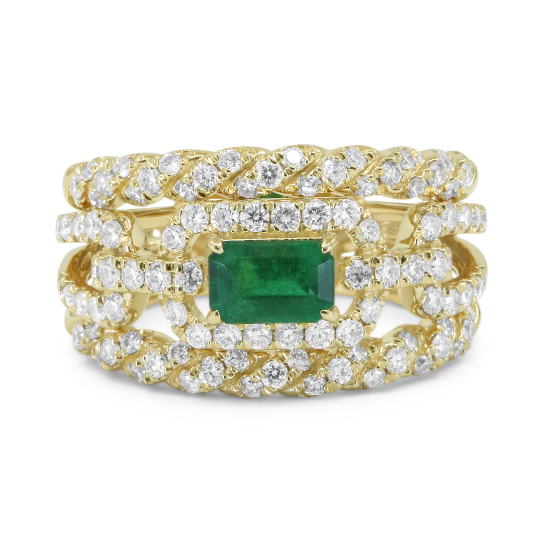 Madison L 14K Yellow Gold Emerald Cocktail Ring - style R1747EMY