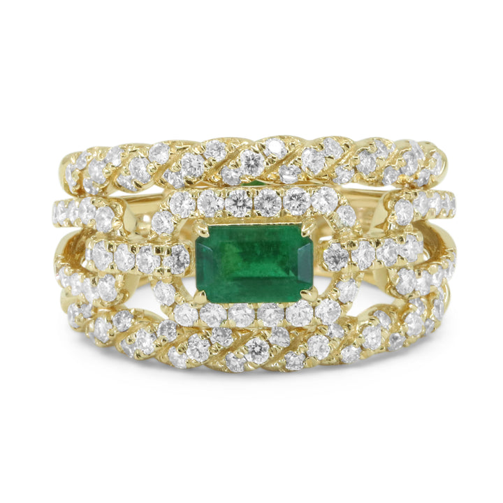 Madison L 14K Yellow Gold Emerald Cocktail Ring - style R1747EMY