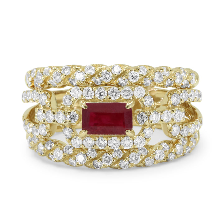 Madison L 14K Yellow Gold Ruby Cocktail Ring - style R1747RUY