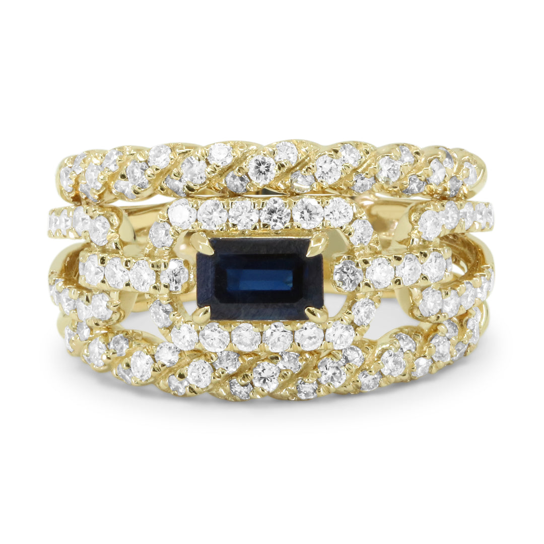 Madison L 14K Yellow Gold Sapphire Cocktail Ring - style R1747SAY