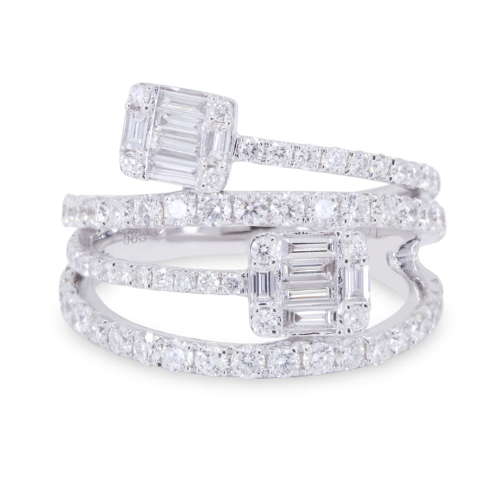Madison L 14K White Gold Diamond Rectangle Ring - style R1748W