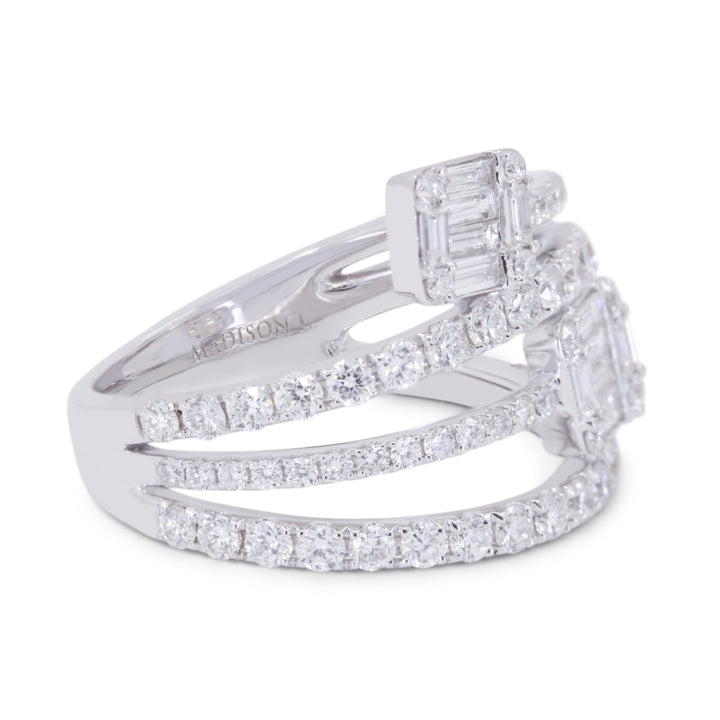 R1748 - 14K White Gold Diamond Rectangle Ring