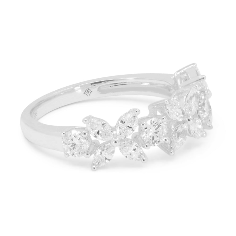 R1750 - 14K Gold Diamond Flower Ring