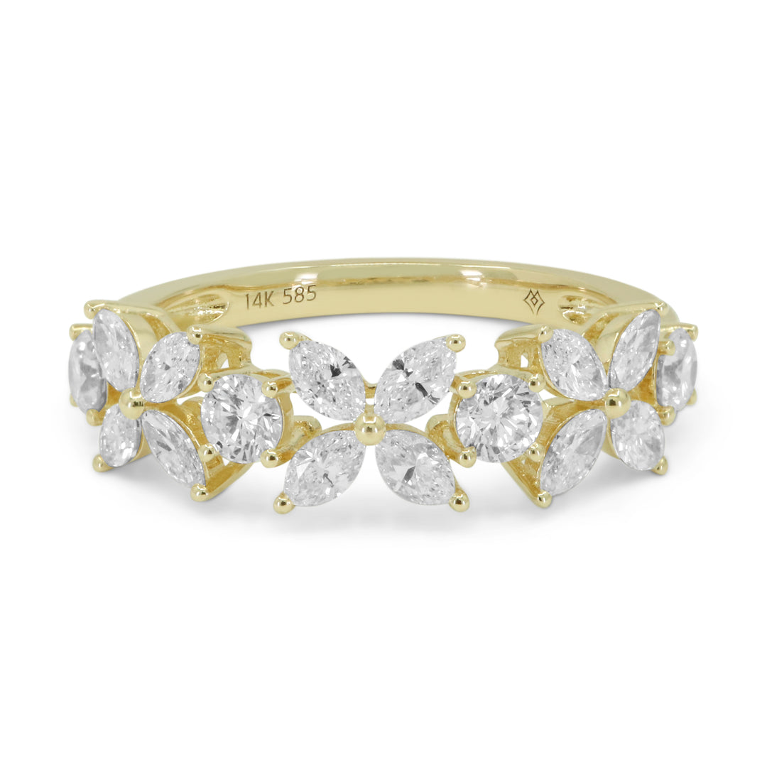 Madison L 14K Yellow Gold Diamond Flower Ring - style R1750Y