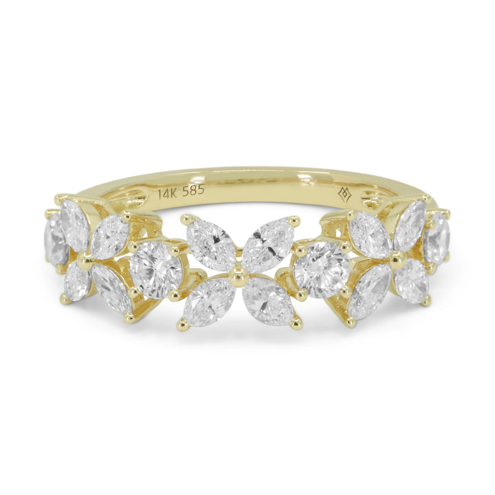 Madison L 14K Yellow Gold Diamond Flower Ring - style R1750Y