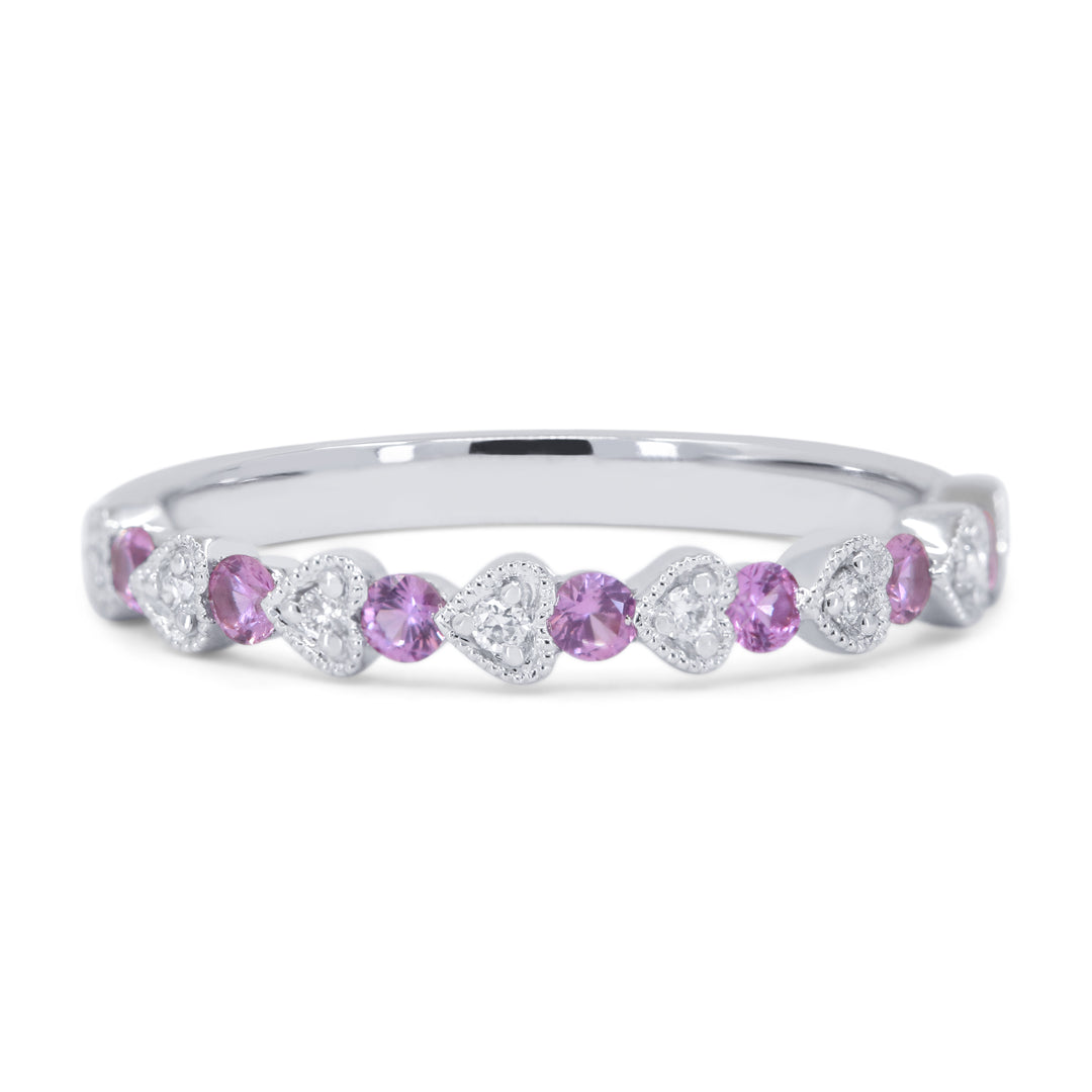 Madison L 14K White Gold Pink Sapphire Heart Ring - style R1751PSW