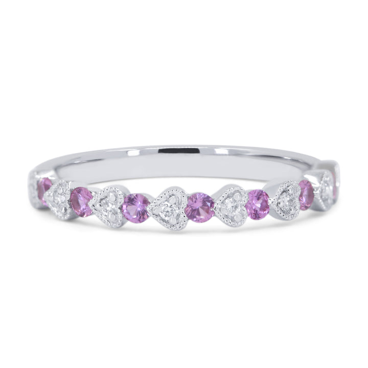 Madison L 14K White Gold Pink Sapphire Heart Ring - style R1751PSW