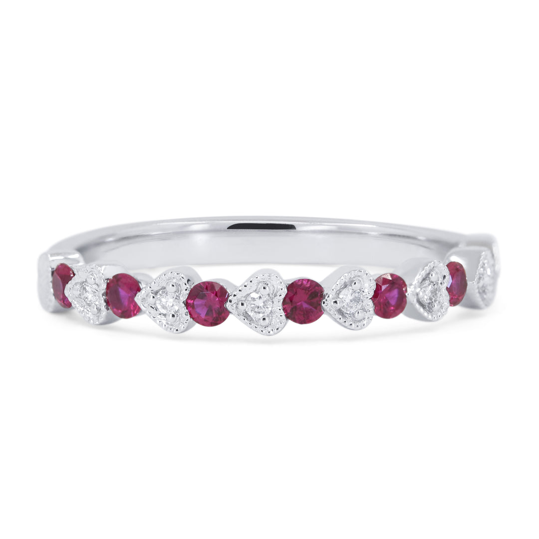Madison L 14K White Gold Ruby Heart Ring - style R1751RUW