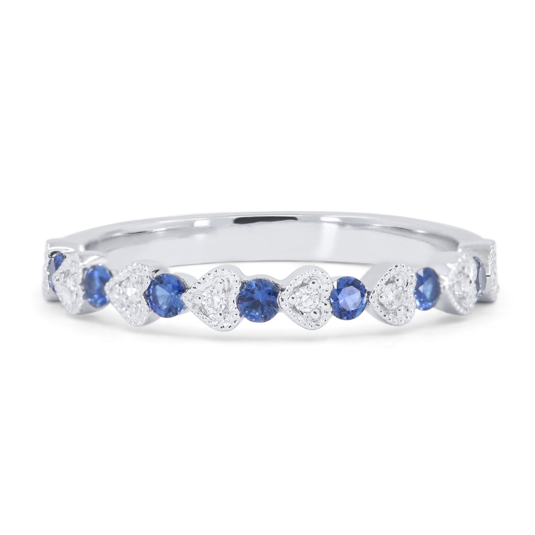 Madison L 14K White Gold Sapphire Heart Ring - style R1751SAW