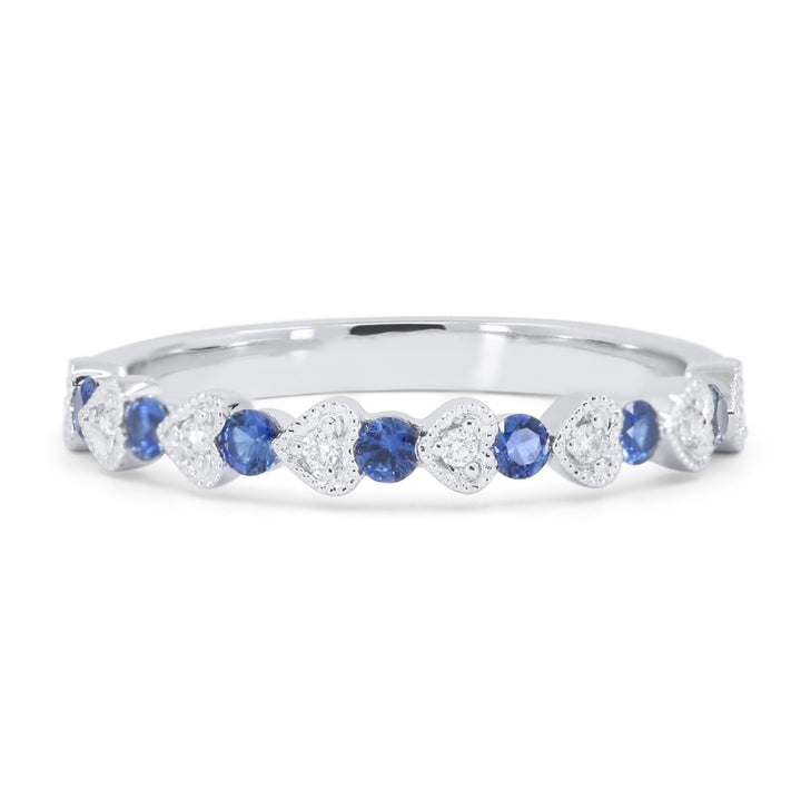 Madison L 14K White Gold Sapphire Heart Ring - style R1751SAW