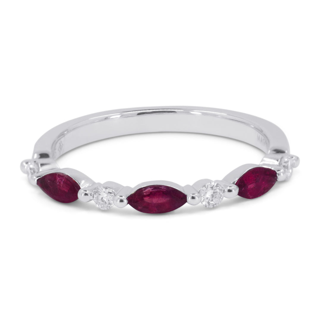 Madison L 14K White Gold Ruby Stackable Ring - style R1752RUW