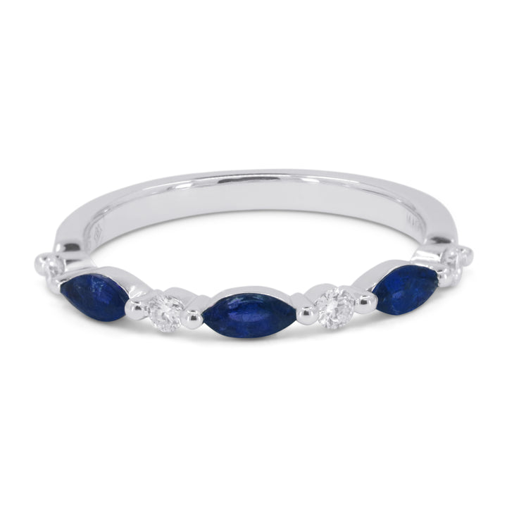 Madison L 14K White Gold Sapphire Stackable Ring - style R1752SAW