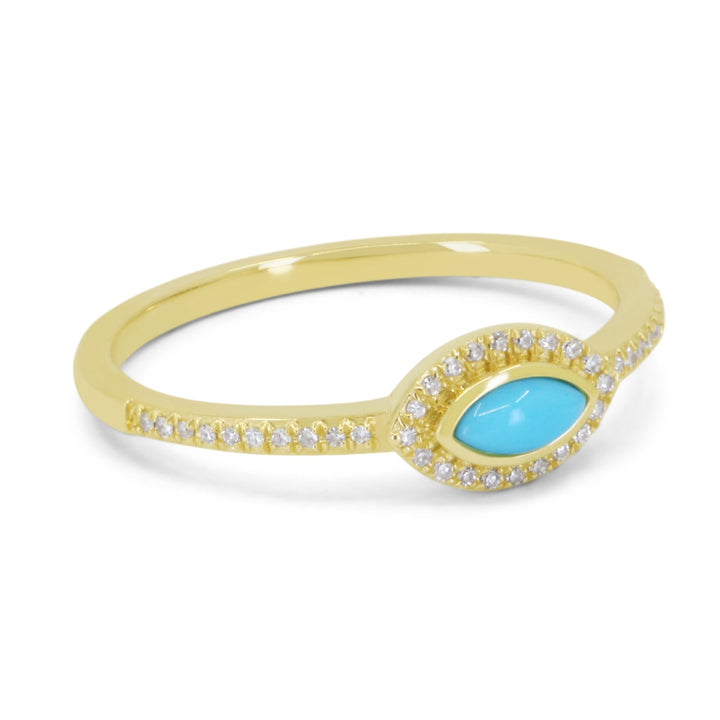 R1753 - 14K Yellow Gold Turquoise Ring