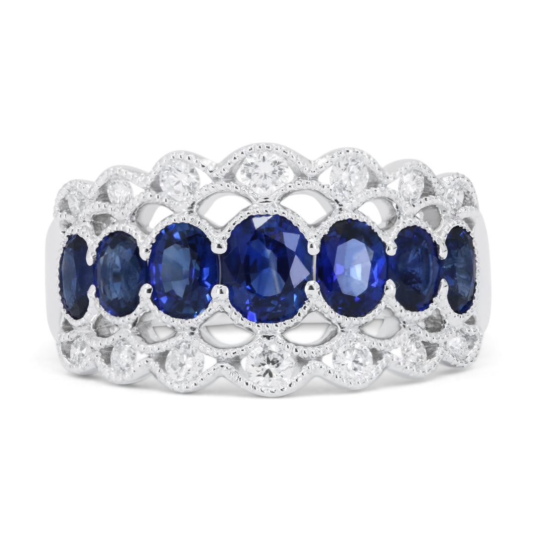 Madison L 18K White Gold Sapphire Ring - style R1758SAW