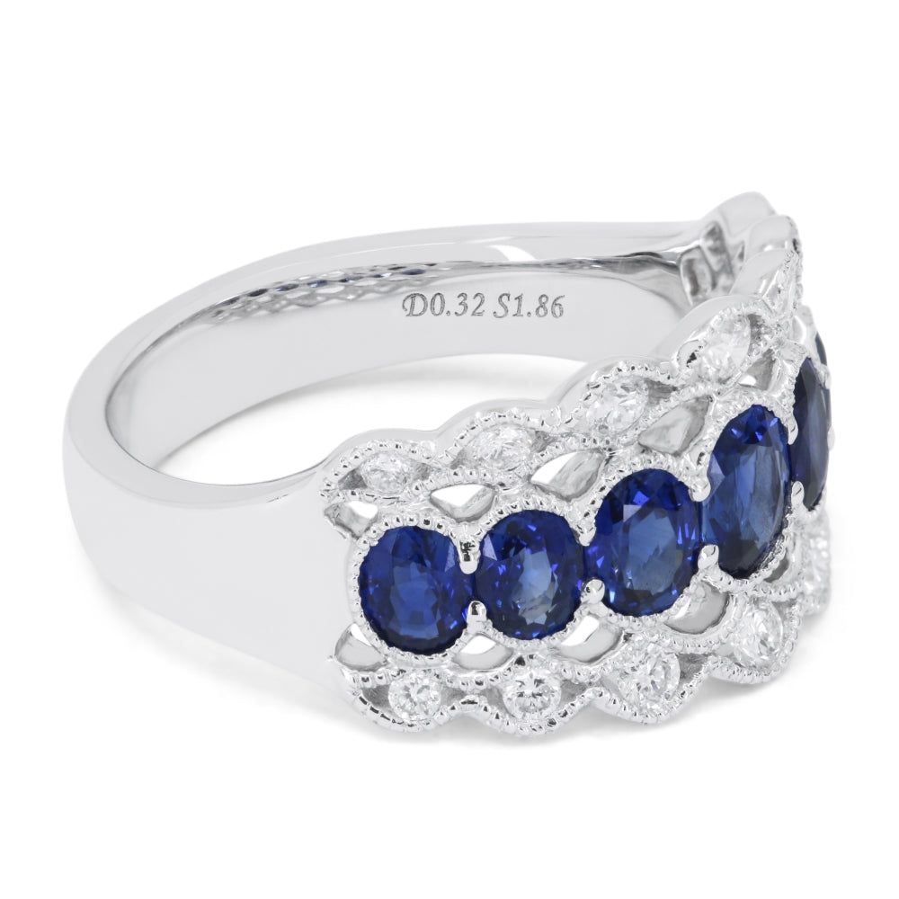 R1758 - 18K White Gold Sapphire Ring