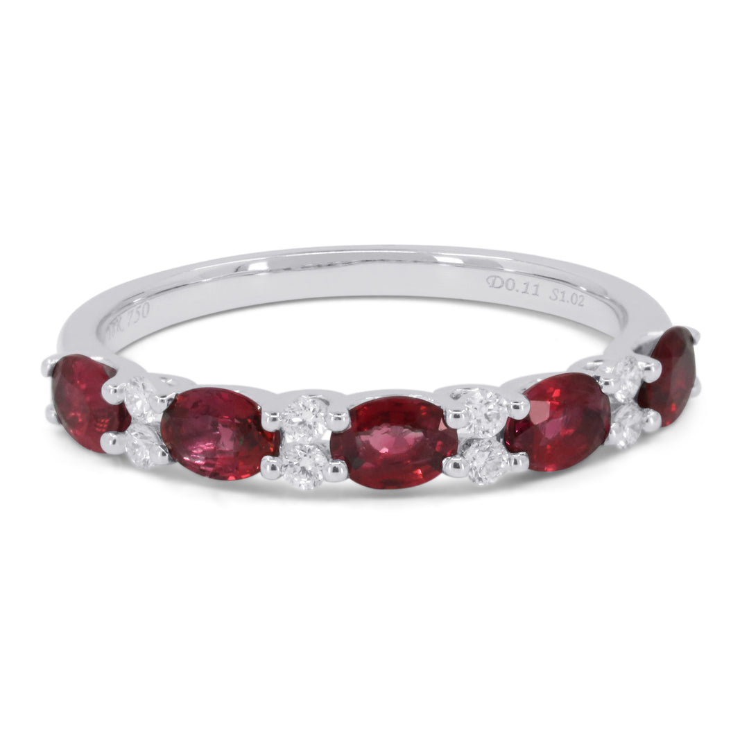 Madison L 14K White Gold Ruby Stackable Ring - style R1759RUW