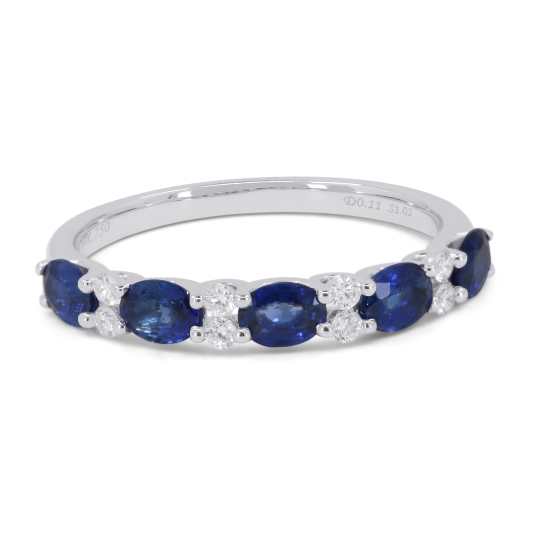 Madison L 14K White Gold Sapphire Stackable Ring - style R1759SAW