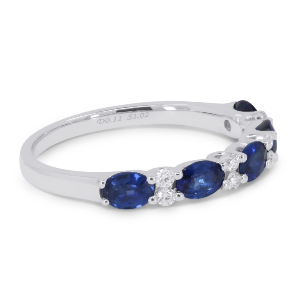 R1759 - 14K White Gold Ruby & Sapphire Stackable Ring