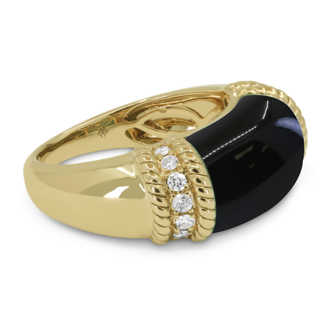 Madison L 14K Yellow Gold Black Onyx Ring - style R1762BOY