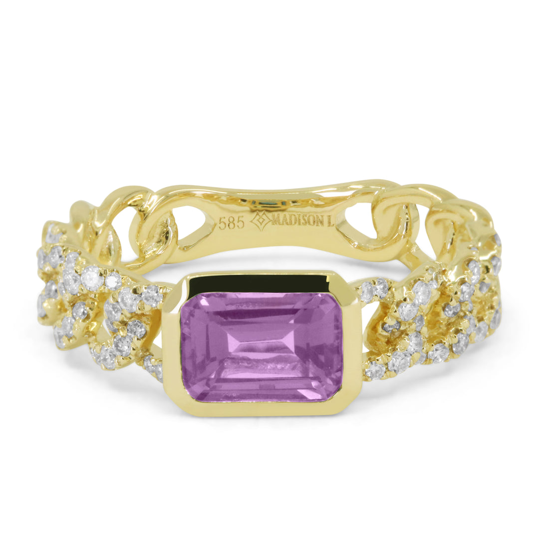 Madison L 14K Yellow Gold Amethyst Ring - style R1764AMY