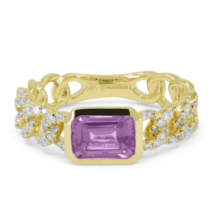 Madison L 14K Yellow Gold Amethyst Ring - style R1764AMY
