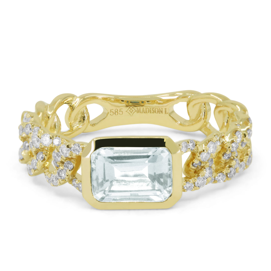 Madison L 14K Yellow Gold Aquamarine Ring - style R1764AQY