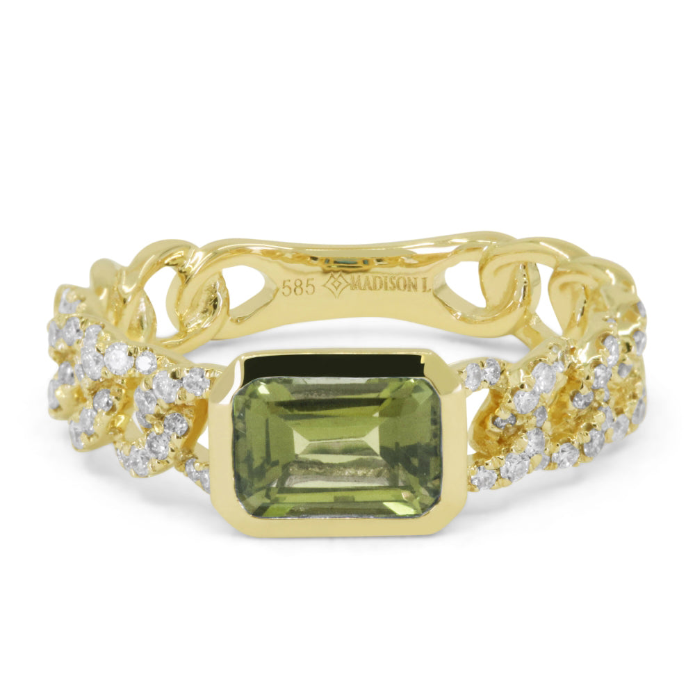 Madison L 14K Yellow Gold Green Tourmaline Ring - style R1764GTOURY