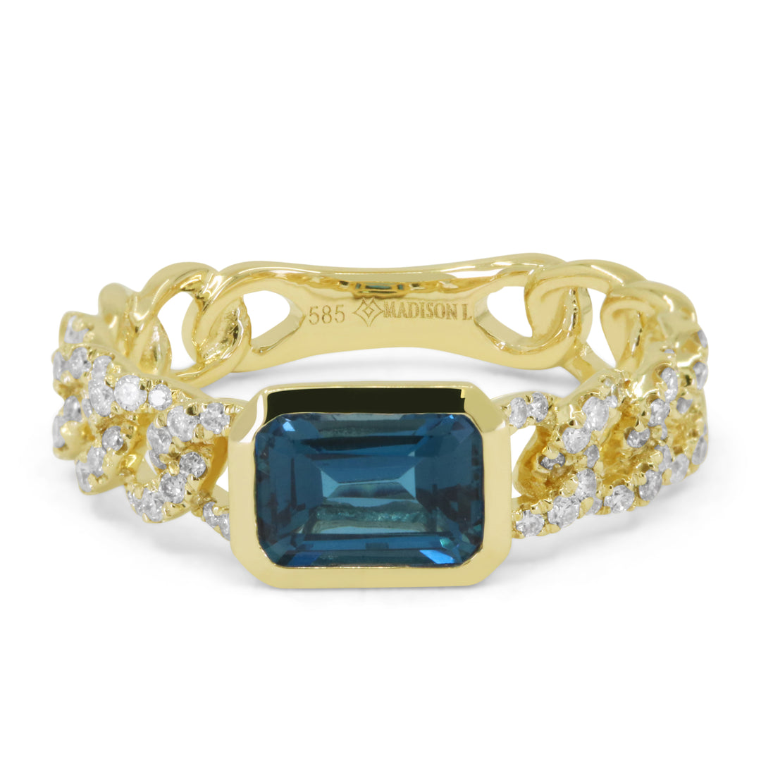 Madison L 14K Yellow Gold London Blue Topaz Ring - style R1764LBTY