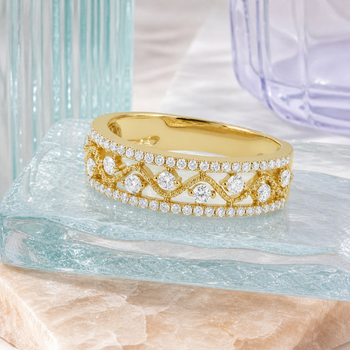 R1767 - 14K Gold Diamond Ring