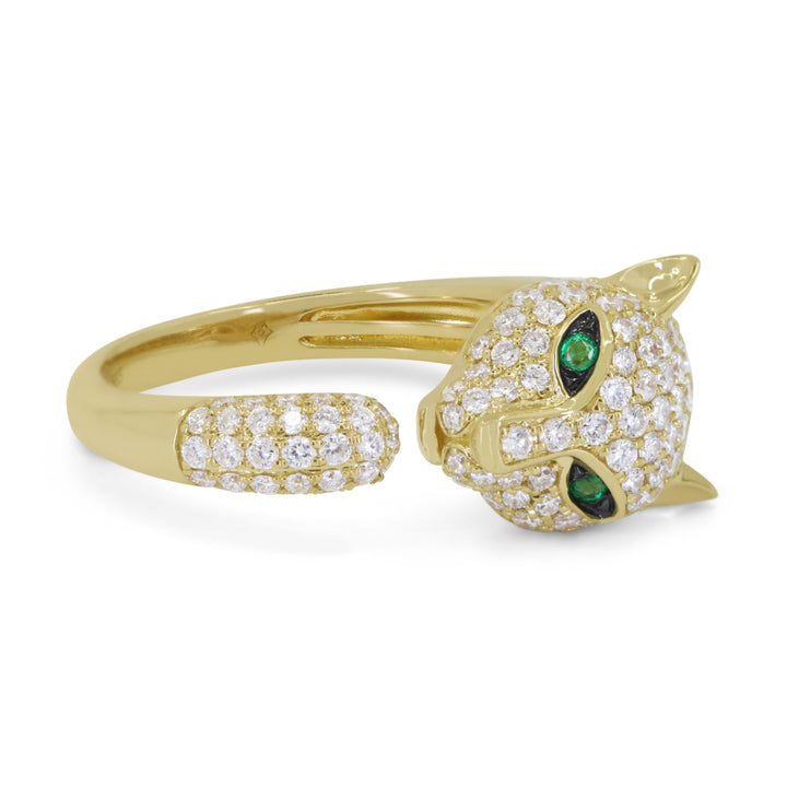 R1771 - 14K Yellow Gold Emerald Ring