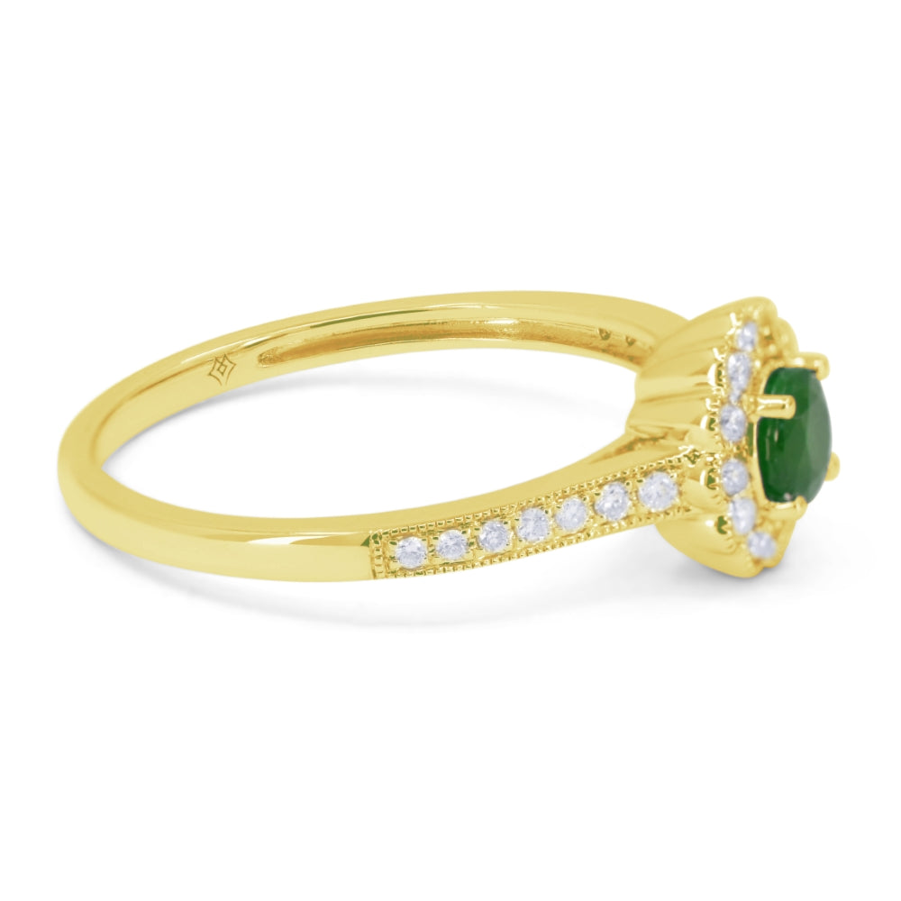R1772 - 14K Gold Emerald, Ruby & Sapphire Round Ring