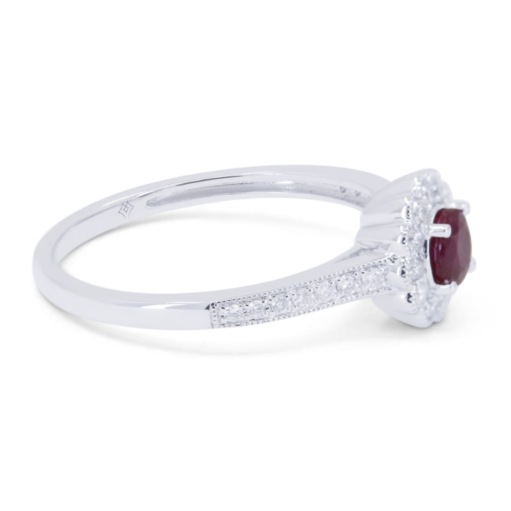 R1772 - 14K Gold Emerald, Ruby & Sapphire Round Ring